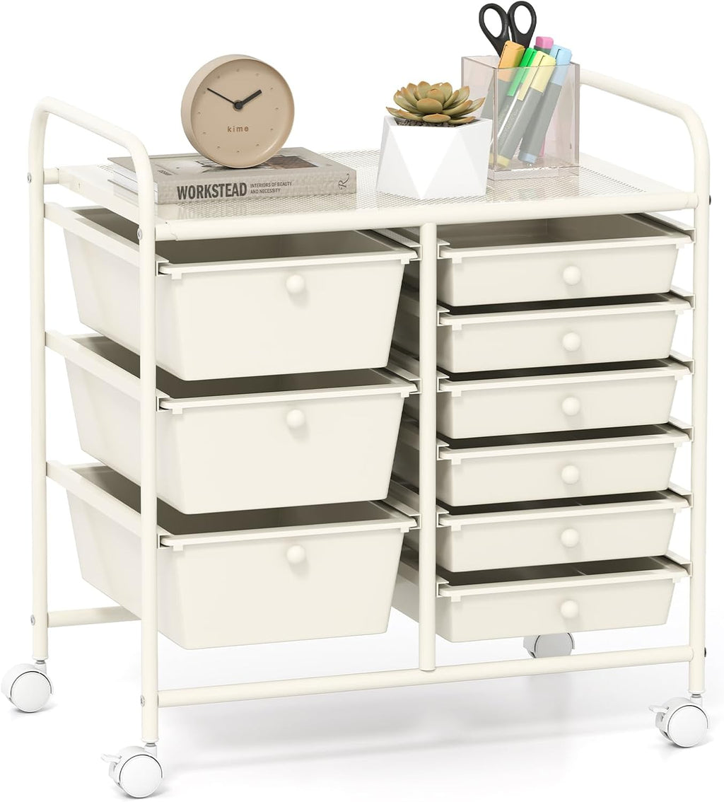 GOFLAME 9-Drawer Rolling Storage Cart, Mobile Utility Cart