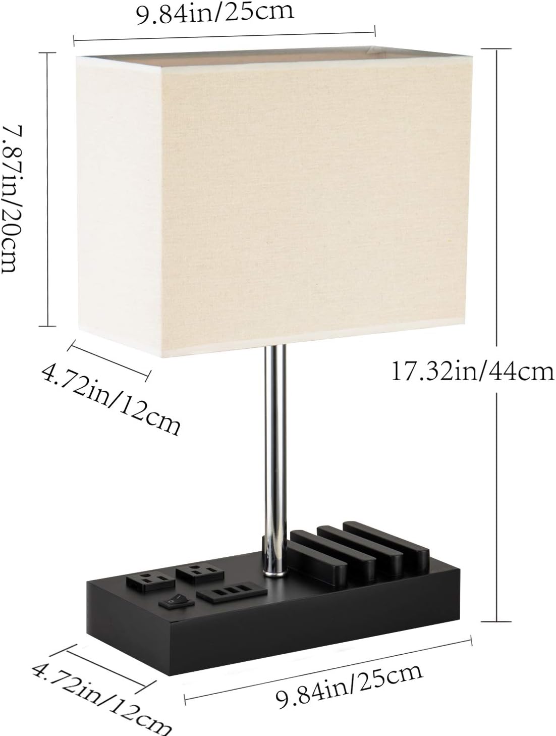 briever usb table lamp, multi-functional desk lamp with, front angle view