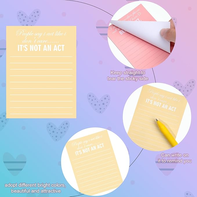 Funny Notepads with Sayings Sticky Funny Office Supplies to Do List Sarcastic - Image 3