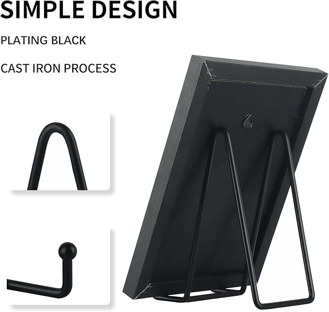 Decolore 3 Pack 6 Inch Black Metal Display Stands Plate Holder Display Stands - Image 4