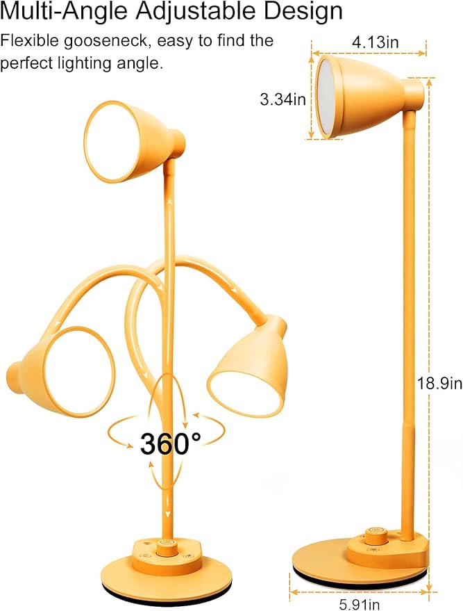 BOHON LED Desk Lamp with USB Charging Port, 3 Color Modes Fully Dimmable - Image 8