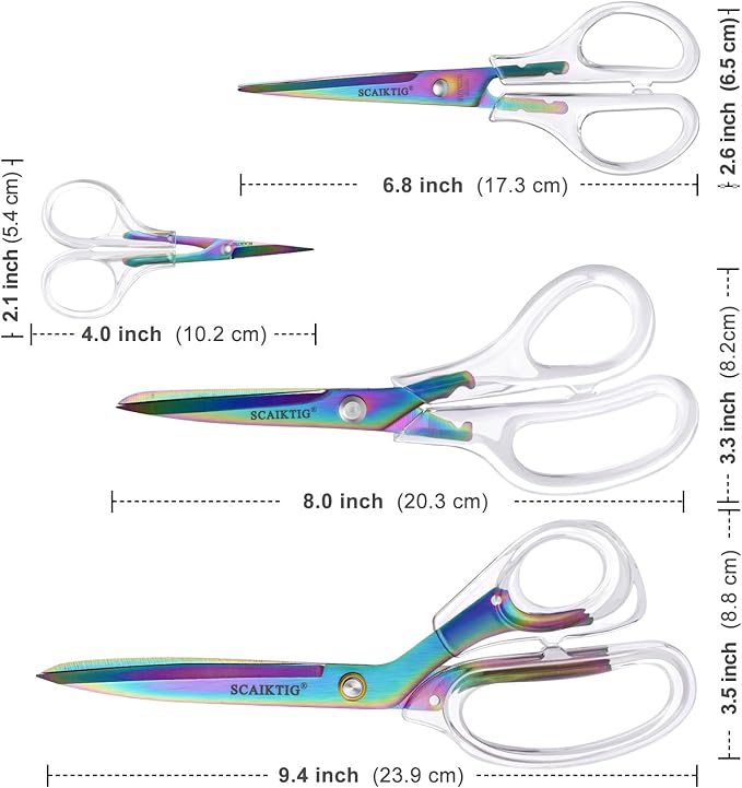 SCAIKTIG Acrylic Scissors, Titanium Coated Blades, Heavy Duty, Ambidextrous - Image 4
