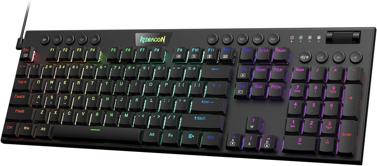 Redragon K619 Horus RGB Mechanical Keyboard, Ultra-Thin Designed Wired Gaming...