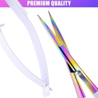 Cross Edge Spring Scissors 5 Inch straight Stainless-Steel Precision Eyebrow & - Image 5