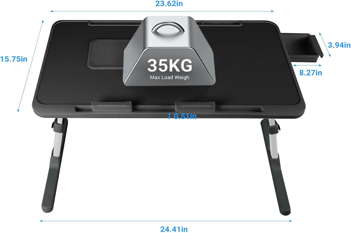 iXTRA Adjustable Laptop Lap Desk with Cooling Fan USB Light for Adults 60x40c...