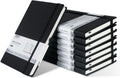 POPRUN 8 Pack Black Lined Journal Notebooks, Waterproof PU Leather Hardcover
