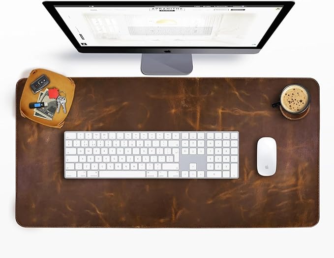 Elizo Real Leather Desk Mat Set Large Desk Cover Desk Blotter Protector - Image 7