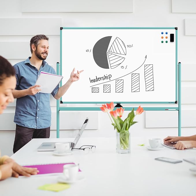 Large Dry-Erase Rolling Magnetic Whiteboard - Image 9