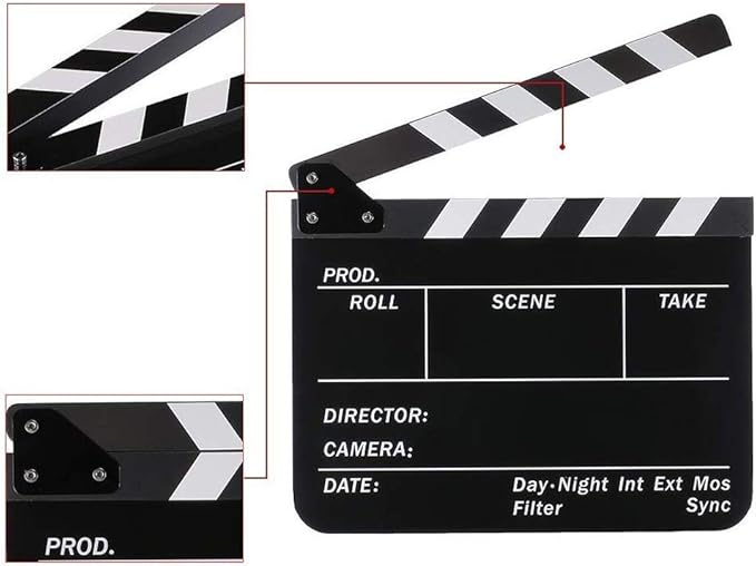 Coolbuy112 Movie Directors Clapboard, Photography Studio Video TV Acrylic - Image 5