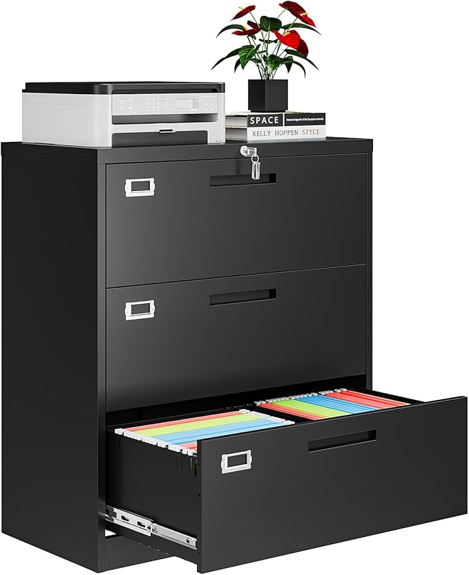 AFAIF 3 Drawer File Cabinets for Home Office, Office Storage Caninets Steel by AFAIF
