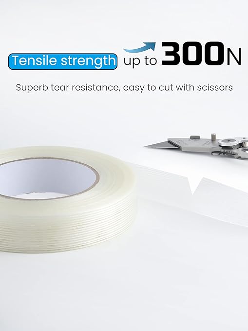 Lichamp Fiberglass Tape 1 inch, 2 Pack 60 Yards Filament Tape Nylon Fiber Glass - Image 4