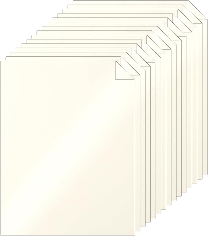 Silunkia 100 Sheets Cream Shimmer Cardstock 8.5 x 11 Ivory Paper, 200gsm/75lb by Silunkia