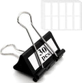 30 Pack Binder Clips with Labels, 2.4 Inch Extra Large Binder Clips Big Paper by Cologo