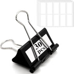 30 Pack Binder Clips with Labels, 2.4 Inch Extra Large Binder Clips Big Paper by Cologo