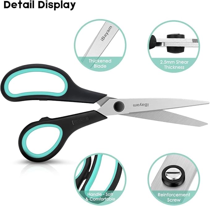 School Office Scissors Bulk, Office Home Sewing Fabric Supplies, - Image 5