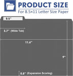 File Folder, PANDRI 120 Pack File Folder, 1/3 Cut Tab, Letter Size, Filing - Image 2