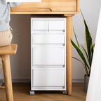 White Rolling Filing Cabinet with Caster Wheels 4 Drawer Vertical Storagefor Home Office & Bedroom Mobile Storage Solution for Documents & Supplies,/White-4 Drawers