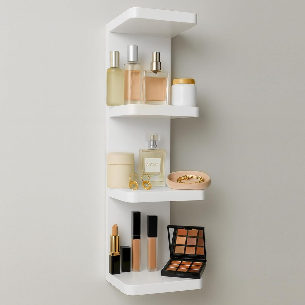 LitaEther Modern Lack Wall Shelf 4 Tier Wall Shelf Unit,Black Lack Wall Shelf...