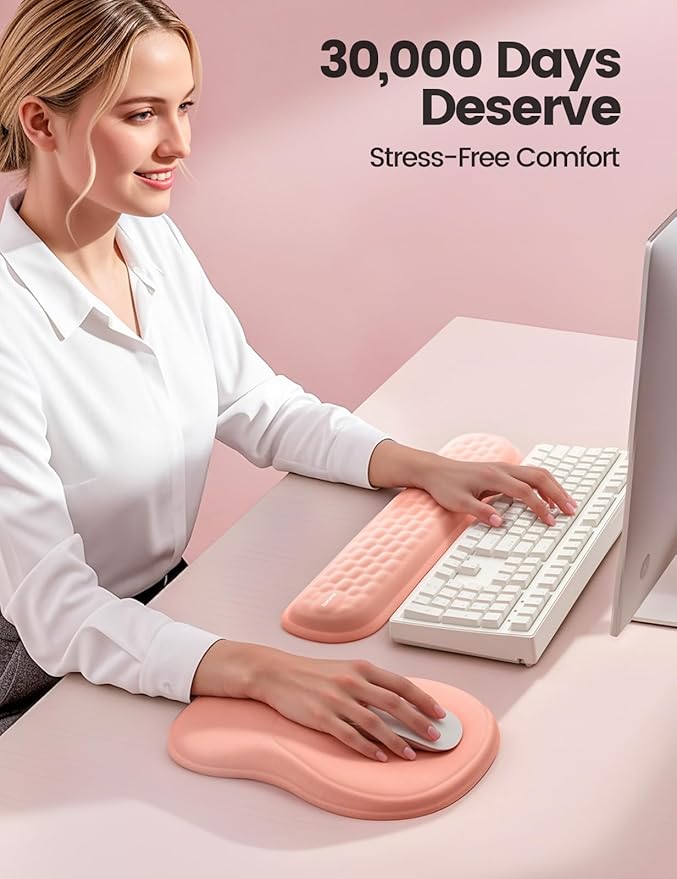 Meatanty Keyboard and Mouse Wrist Rest Set, Ergonomic Wrist Pad Support - Image 2