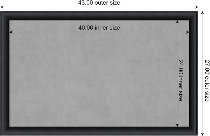 Amanti Art Black Framed Magnetic Board 27x43 Large Vision Board - Image 4