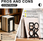 Book Ends,Bulk 1 Pair Bookends Folding Book Ends Metal Bookend (1 Pair)