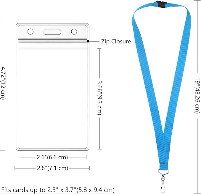 12-Pack Sky Blue Breakaway Lanyards - Image 3