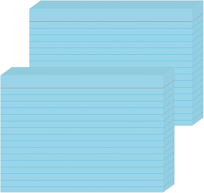 JINMIKEJI Blue Ruled Index Cards 5x7 Inch by JINMIKEJI