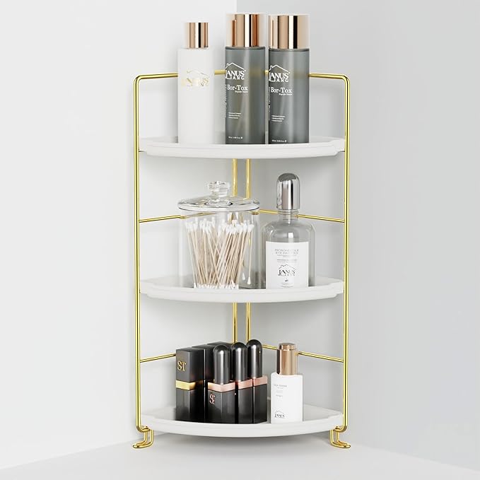 JANUS LiANG 3-Tier Bathroom Organizer Countertop, Corner Bathroom Counter by JANUSLiANG