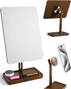 YEOUX Premium Desktop Glass Mirror, Dry Erase Board & Magnetic Phone Stand by Yeoux