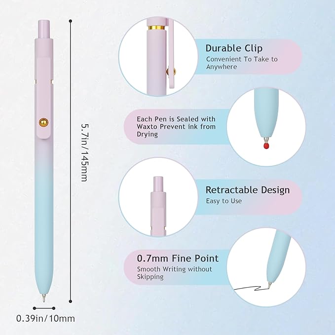 Ddaowanx Gel Pens, 0.7mm Quick Dry Black Ink, Fine Point Smooth Writing Pen - Image 2