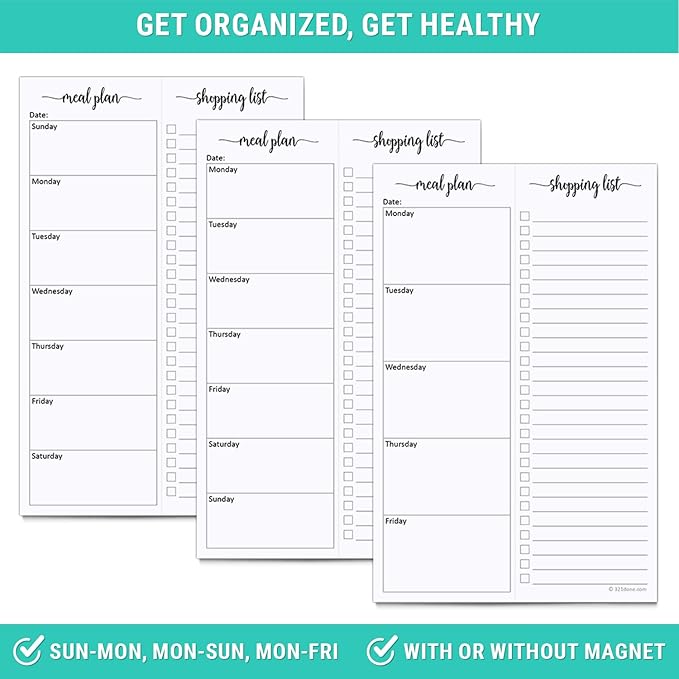 321Done Magnetic Meal Planning Pad, Meal Plan Grocery List Combo, Made in USA - Image 5