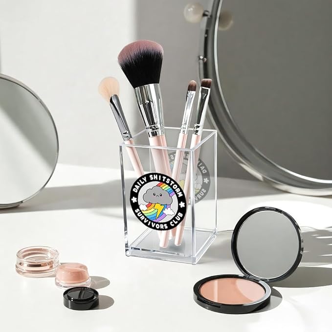 Vgrti Daily Sh!tstorm Survivors Club Acrylic Cosmetic Pencil Pen Holder Cup - Image 3