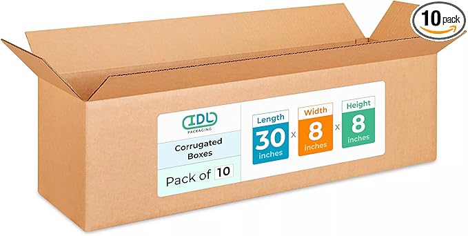 Long Shipping & Moving Boxes 30x8x8 inches by IDLPackaging