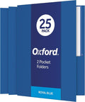 Oxford Twin-Pocket Folders, Textured Paper, Letter Size, Royal Blue, Holds 100 by Oxford