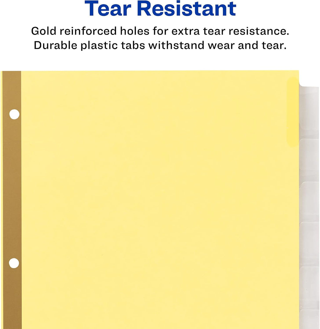 Avery Big Tab Insertable Dividers for 3 Ring Binders, 8-Tab Set, Buff Paper, Clear Tabs, Binder Divider Value Pack of 22224, 24 Sets Total (11115)