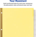 Avery Big Tab Insertable Dividers for 3 Ring Binders, 8-Tab Set, Buff Paper, Clear Tabs, Binder Divider Value Pack of 22224, 24 Sets Total (11115)