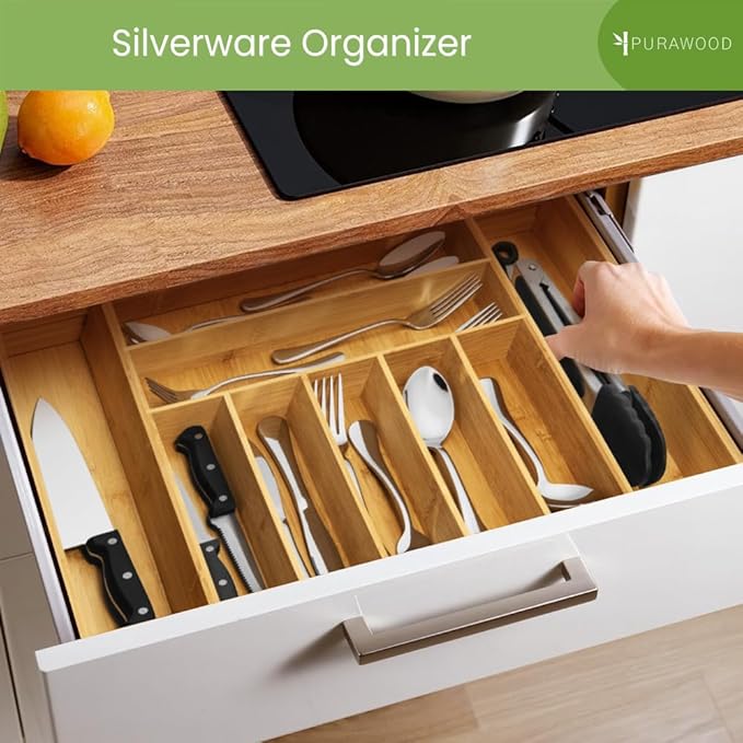 Bamboo Drawer Organizer, 2 Pack - Image 4