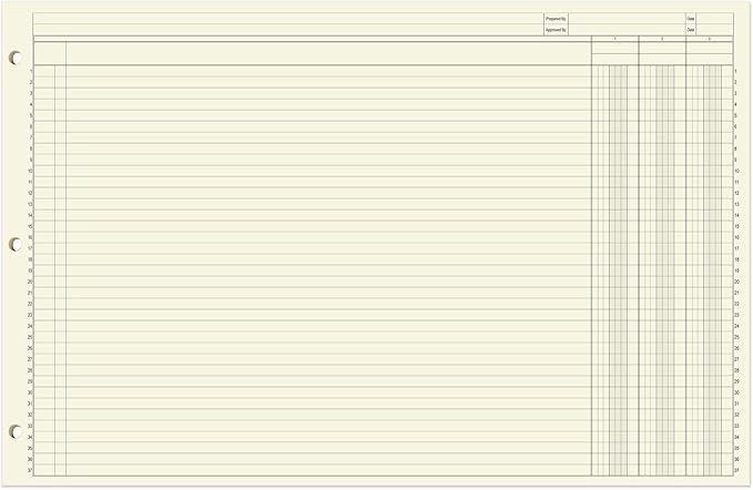 BookFactory Ledger Pad/Large 3 Column Accounting Ledger Columnar Pads - Image 2