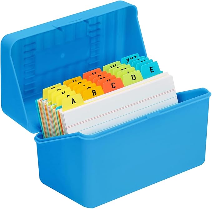 H4D 3x5 Index Card Holder with 100 Heavyweight Ruled Index Cards and 25 Plastic by H4D