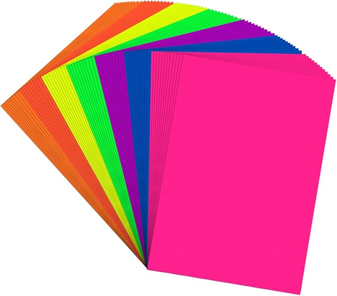 MAGECUBIKU Colored Copy paper 8.5X11 Inches, 140 Sheets 20 lb/80GSM 7 Colors by Magecubiku