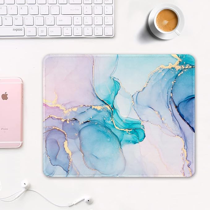 Auhoahsil Mouse Pad, 12 x 10 in Marble Art Theme Computer Mouse Pad - Image 2