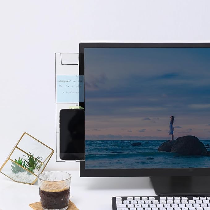 2PCS Multifunction Clear Computer Monitor Memo Boards （Left & Right） Acrylic - Image 3