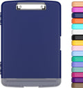 Hongri Clipboard with Storage with Pencil Case, 8.5 x 11 Storage Clip Board | High Capacity Organization Box for A4 Letter Legal Paper, Heavy Duty Folio & Side-Opening for Nurses, Teachers, Navy Blue