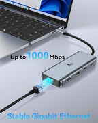 LIONWEI 9 in 1 Laptop Docking Station, Dual HDMI, 100W PD, USB C 3.0, USB C Hub - Image 5