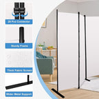 MAYOLIAH 8-Panel White Room Divider 6ft Tall Folding Privacy Screen Portable - Image 3