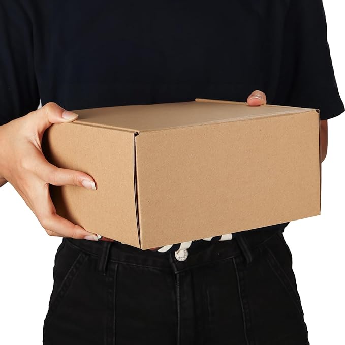 PHAREGE 8x8x4 inch Gift Shipping Boxes 6 Pack Brown, Tab Lock Tuck Top Mailing - Image 4