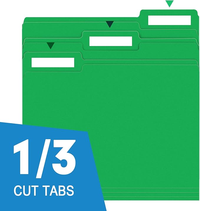 File Folder, RAZCC 150 Pack 1/3 Cut Tab File Folders Letter Size, Colored - Image 3