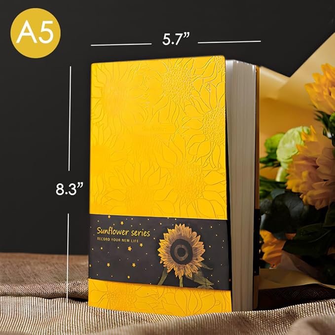 ipoul Sunflower Journal, Softcover Notebook, College Ruled Notebook, Lined - Image 2