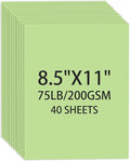 Cardstock 8.5 X 11, 40 Sheets Light Green Card Stock, 75lb/ 200gsm Pale Green by Ciphyfee