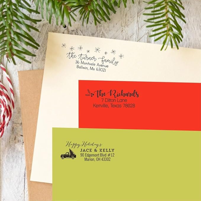 Address Stamp - Custom Stamps for Mailing I Create Personalized Name and Return by ThePlaidBarn